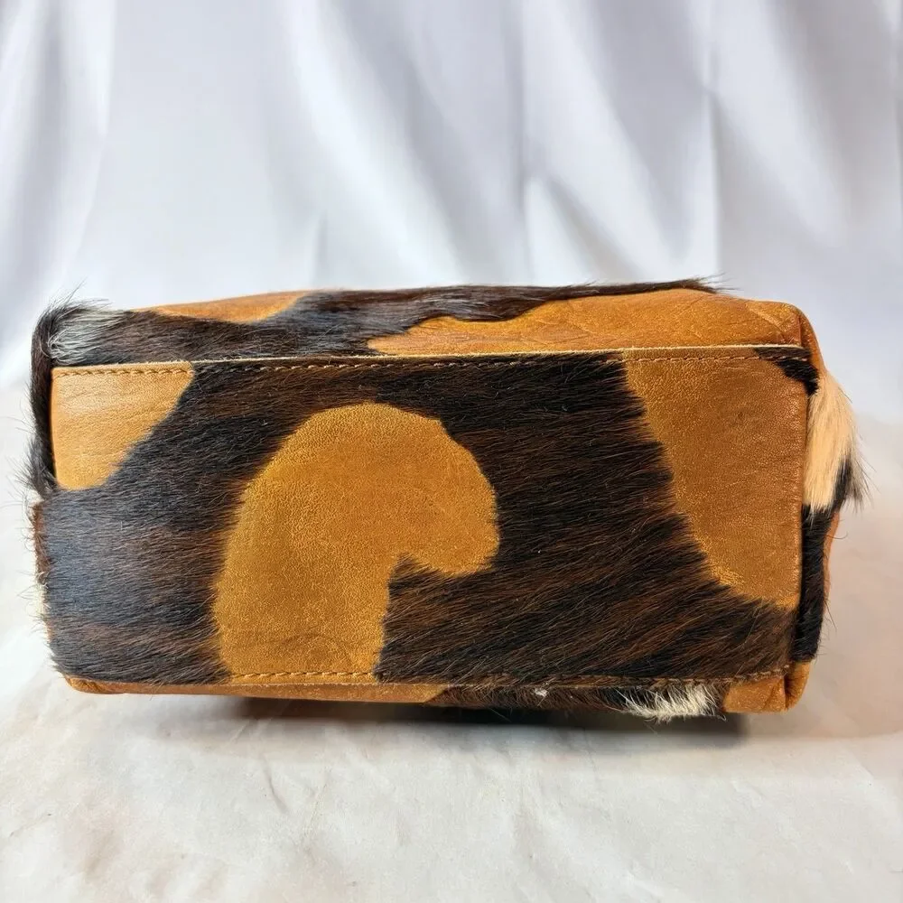 Maurizio Taiuti Hair-On Cowhide Leather Tote Handbag Purse Made in Italy